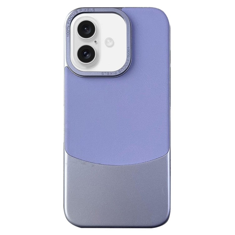 For iPhone 16 Plus Napa Texture PC + Leather Phone Case(Light Purple) - iPhone 16 Plus Cases by buy2fix | Online Shopping UK | buy2fix