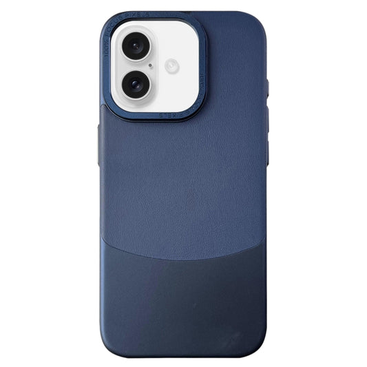 For iPhone 16 Napa Texture PC + Leather Phone Case(Royal Blue) by buy2fix