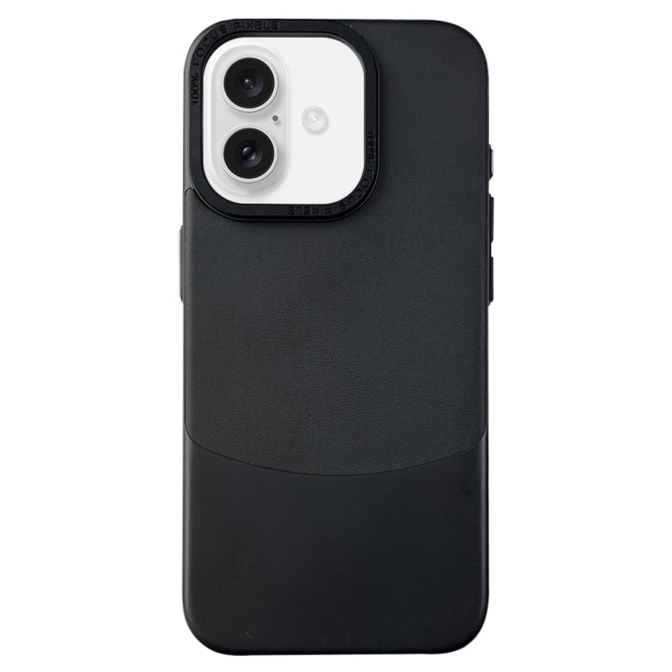 For iPhone 16 Napa Texture PC + Leather Phone Case(Black) by buy2fix