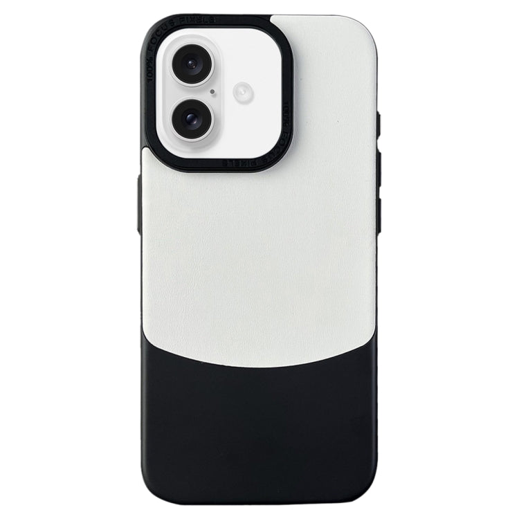 For iPhone 16 Napa Texture PC + Leather Phone Case(Panda Black) by buy2fix