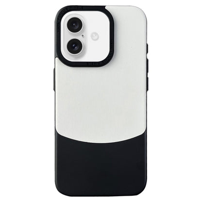 For iPhone 16 Napa Texture PC + Leather Phone Case(Panda Black) by buy2fix