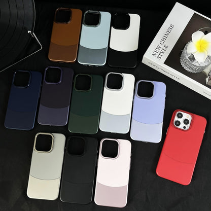 For iPhone 16 Napa Texture PC + Leather Phone Case(Panda Black) by buy2fix