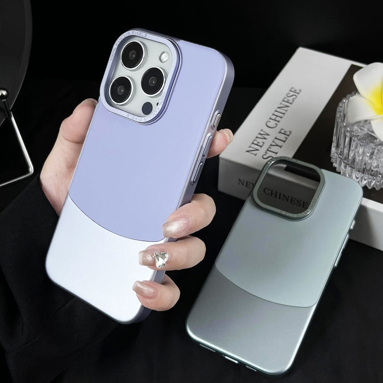 For iPhone 16 Pro Napa Texture PC + Leather Phone Case(Silver) - iPhone 16 Pro Cases by buy2fix | Online Shopping UK | buy2fix