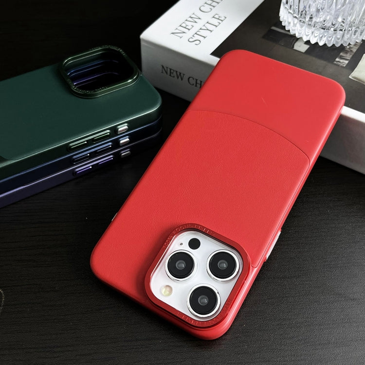 For iPhone 16 Napa Texture PC + Leather Phone Case(Black) by buy2fix