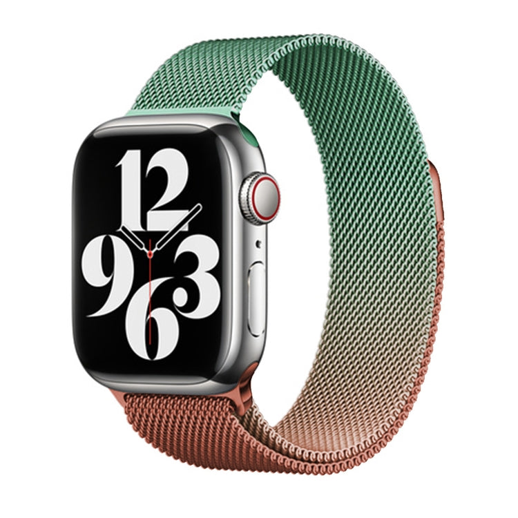 For Apple Watch SE 2023 44mm Milan Gradient Loop Magnetic Buckle Watch Band(Orange Green) by buy2fix