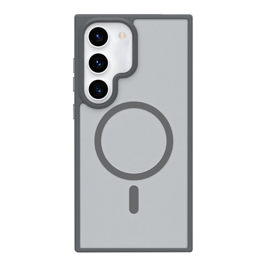 For Samsung Galaxy S22+ 5G Metal Button Skin Feel Matte MagSafe Shockproof Phone Case(Grey)