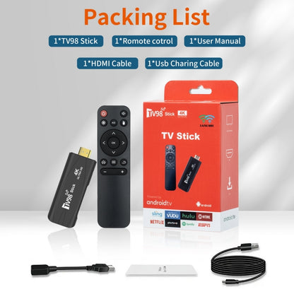 TV98 Rockchip 3228A Quad Core 4K HD Bluetooth Android TV Stick, RAM:2GB+16GB(EU Plug) - Android TV Sticks by buy2fix | Online Shopping UK | buy2fix