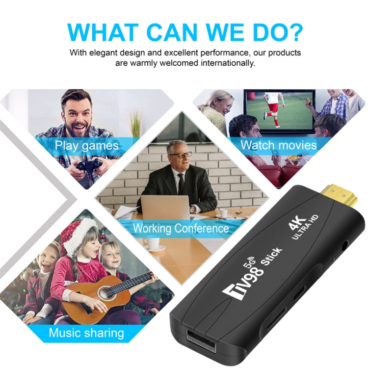 TV98 Rockchip 3228A Quad Core 4K HD Bluetooth Android TV Stick, RAM:4GB+32GB(AU Plug) - Android TV Sticks by buy2fix | Online Shopping UK | buy2fix