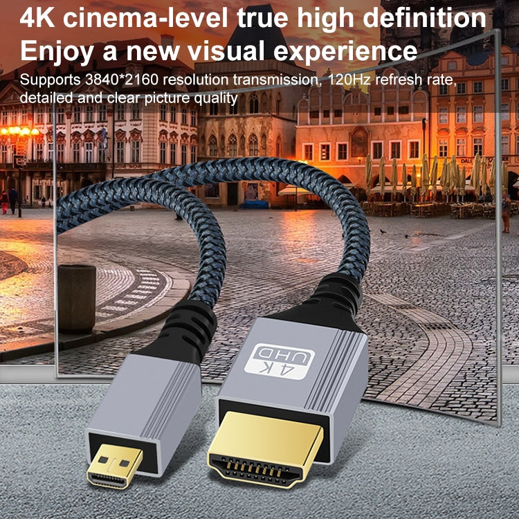 HDTV to Micro HDTV 4K 120Hz Computer Digital Camera HD Video Adapter Cable, Length:1m - Cable by buy2fix | Online Shopping UK | buy2fix