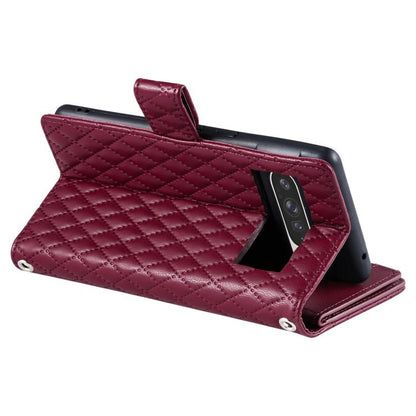 For Google Pixel 10 Pro XL Glitter Lattice Zipper Wallet Leather Phone Case(Wine Red) - Google Cases by buy2fix | Online Shopping UK | buy2fix