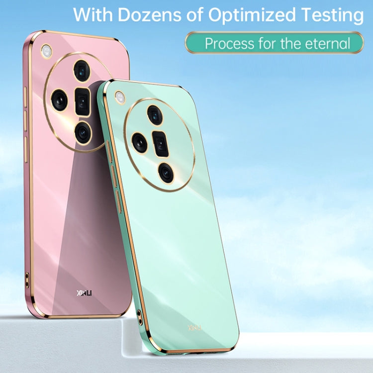 For OPPO Find X7 5G XINLI Straight Edge 6D Electroplate TPU Phone Case(Pink) - Find X7 Cases by XINLI | Online Shopping UK | buy2fix