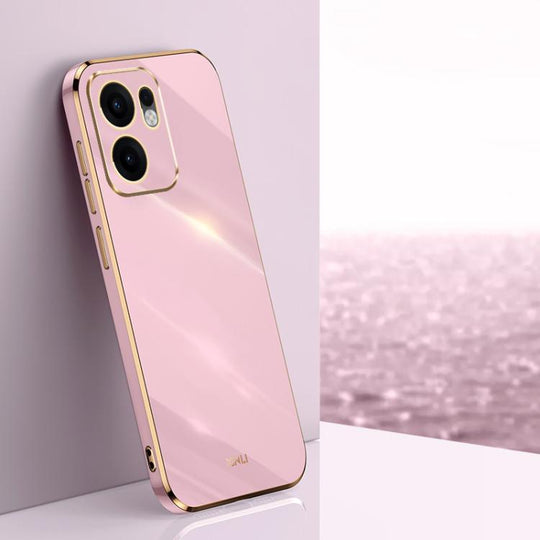 For OPPO Reno13 F 5G Global XINLI Straight Edge 6D Electroplate TPU Phone Case(Cherry Purple)