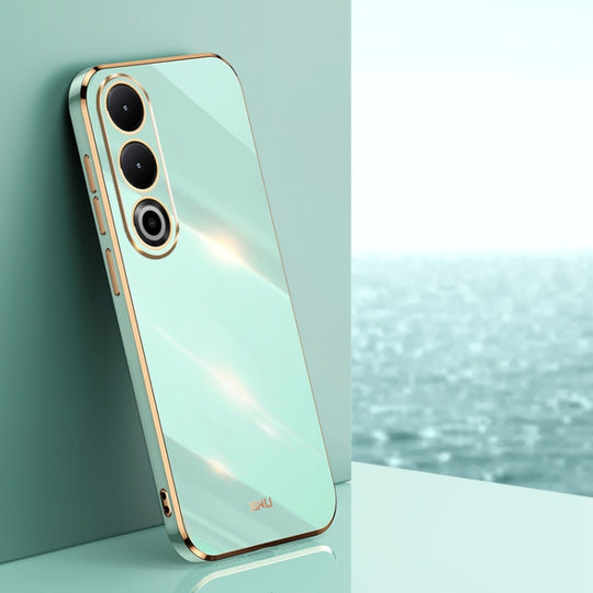 For OnePlus Ace 3V XINLI Straight 6D Plating Gold Edge TPU Phone Case(Mint Green)