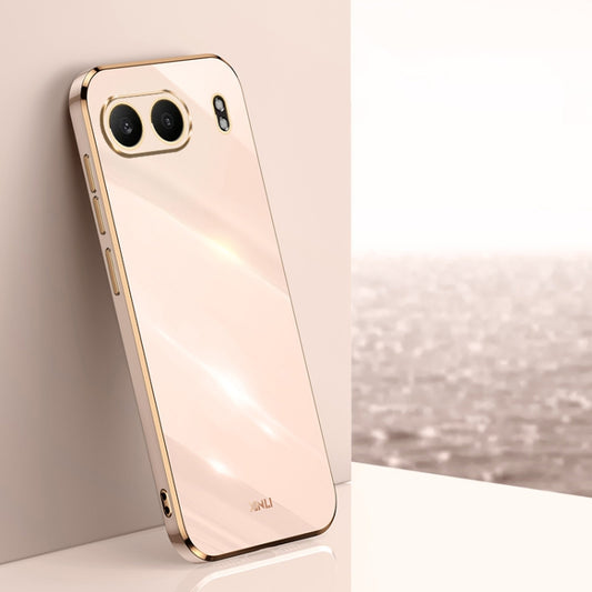 For OnePlus Nord 4 XINLI Straight 6D Plating Gold Edge TPU Phone Case(Pink) - Nord 4 Cases by XINLI | Online Shopping UK | buy2fix