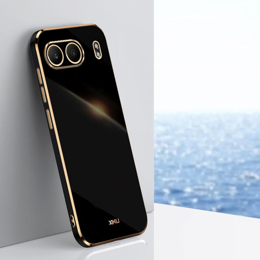 For OnePlus Nord 4 XINLI Straight 6D Plating Gold Edge TPU Phone Case(Black) - Nord 4 Cases by XINLI | Online Shopping UK | buy2fix