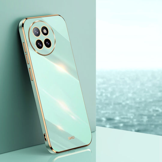 For Xiaomi Civi 4 Pro XINLI Straight Edge 6D Electroplate TPU Phone Case(Mint Green)