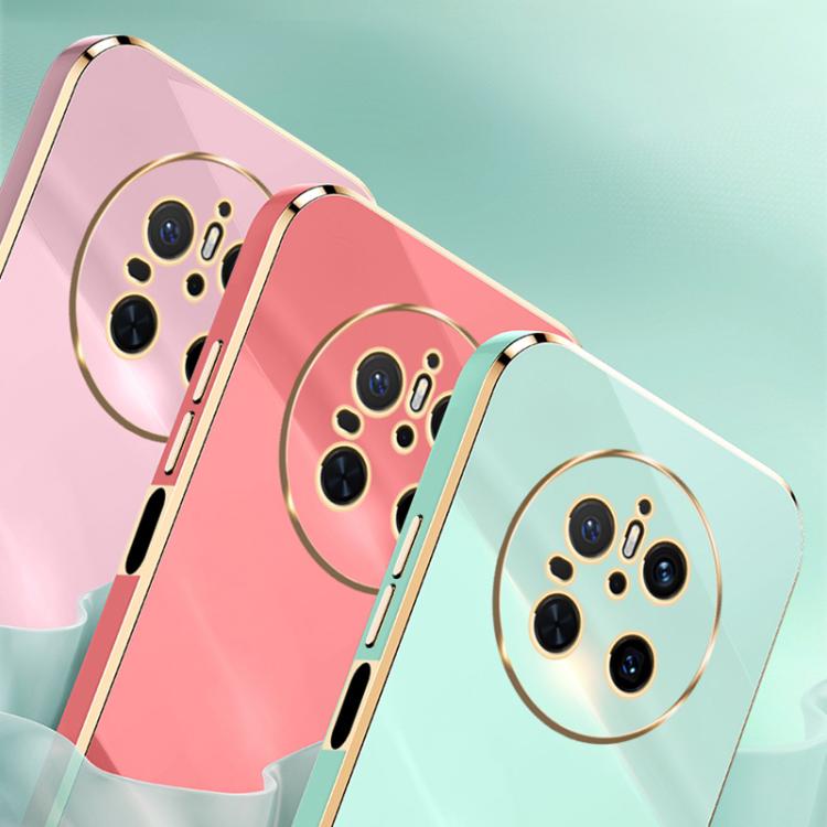 For Huawei Mate 70 XINLI Straight 6D Plating Gold Edge TPU Phone Case(Mint Green) - Huawei Cases by XINLI | Online Shopping UK | buy2fix