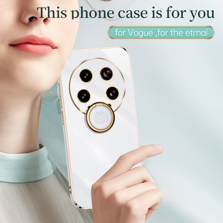 For Xiaomi 14 Ultra 5G XINLI Straight Edge 6D Electroplate TPU Phone Case with Ring Holder(Mint Green) - 14 Ultra Cases by XINLI | Online Shopping UK | buy2fix