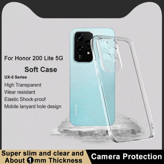 For Honor 200 Lite Global imak UX-5 Series Transparent Shockproof TPU Protective Case(Transparent) by imak