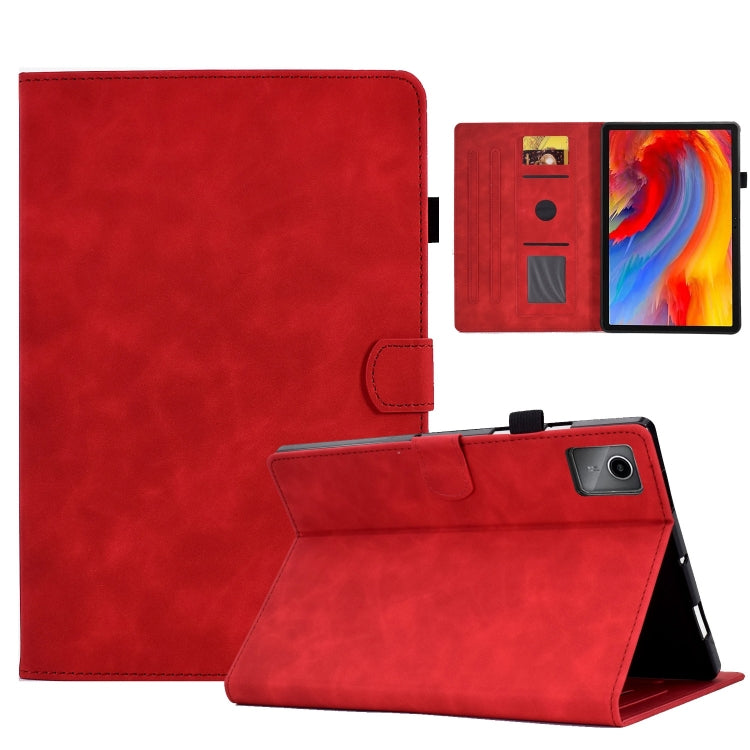 For Lenovo Tab M11 / Xiaoxin Pad 11 2024 Smile Embossed Smart Leather Tablet Case(Red) - Lenovo by buy2fix | Online Shopping UK | buy2fix