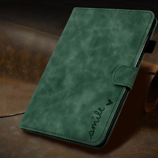 For Lenovo Tab M11 / Xiaoxin Pad 11 2024 Smile Embossed Smart Leather Tablet Case(Green) by buy2fix