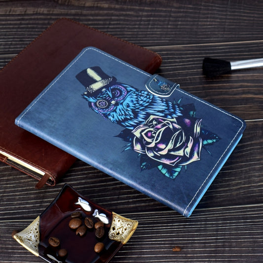 For Lenovo Tab M11 / Xiaoxin Pad 11 2024 Colored Drawing Sewing Pen Slot Leather Tablet Case(Rose Owl) by buy2fix