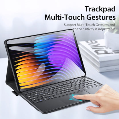 For Xiaomi Pad 7 / 7 Pro DUX DUCIS TK Series Bluetooth Keyboard Leather Case with Touchpad(Black) by DUX DUCIS