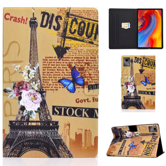 For Lenovo Tab M11 / Xiaoxin Pad 11 2024 Electric Pressed Colored Drawing Smart Leather Tablet Case(Eiffel Tower) - Lenovo by buy2fix | Online Shopping UK | buy2fix