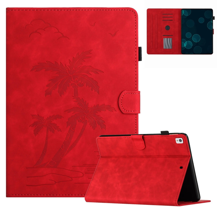 For iPad 10.2 2019/2020/10.5 2017/2019 Coconut Tree Embossed Smart Leather Tablet Case(Red) - iPad Pro 10.5 inch Cases by buy2fix | Online Shopping UK | buy2fix