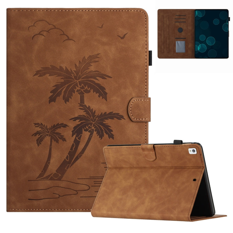 For iPad 10.2 2019/2020/10.5 2017/2019 Coconut Tree Embossed Smart Leather Tablet Case(Brown) - iPad Pro 10.5 inch Cases by buy2fix | Online Shopping UK | buy2fix