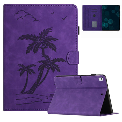 For iPad 10.2 2019/2020/10.5 2017/2019 Coconut Tree Embossed Smart Leather Tablet Case(Purple) - iPad Pro 10.5 inch Cases by buy2fix | Online Shopping UK | buy2fix