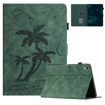 For iPad 2025 / 2022 Coconut Tree Embossed Smart Leather Tablet Case(Green) - iPad 2025 / 2022 Cases by buy2fix | Online Shopping UK | buy2fix