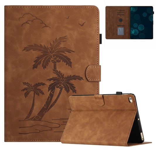 For iPad Air/Air 2/9.7 2017/2018 Coconut Tree Embossed Smart Leather Tablet Case(Brown) - iPad Pro 9.7 inch Cases by buy2fix | Online Shopping UK | buy2fix
