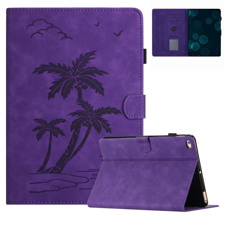 For iPad Air/Air 2/9.7 2017/2018 Coconut Tree Embossed Smart Leather Tablet Case(Purple) - iPad Pro 9.7 inch Cases by buy2fix | Online Shopping UK | buy2fix