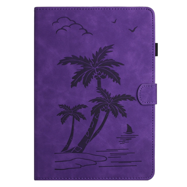For iPad Air/Air 2/9.7 2017/2018 Coconut Tree Embossed Smart Leather Tablet Case(Purple) - iPad Pro 9.7 inch Cases by buy2fix | Online Shopping UK | buy2fix