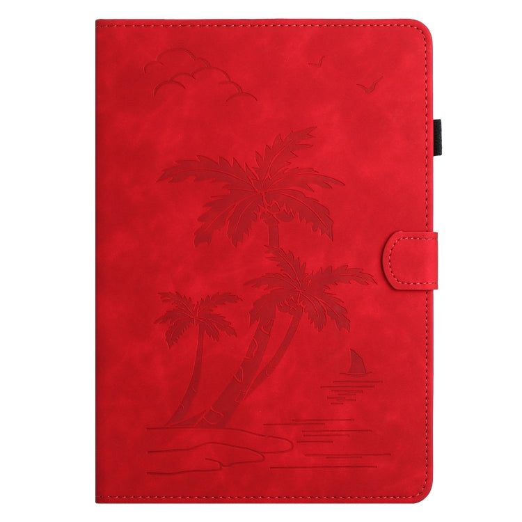 For iPad Pro 11 2018/Air4 10.9/Air5 Coconut Tree Embossed Smart Leather Tablet Case(Red) - More iPad Cases by buy2fix | Online Shopping UK | buy2fix