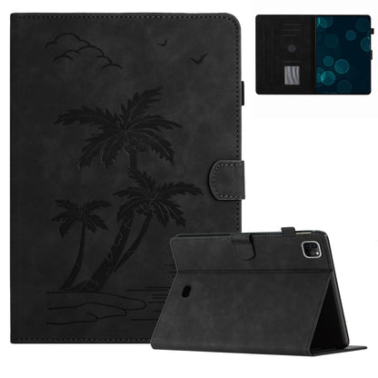 For iPad Pro 11 2024 Coconut Tree Embossed Smart Leather Tablet Case(Black) - iPad Pro 11 2024 Cases by buy2fix | Online Shopping UK | buy2fix