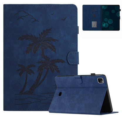 For iPad Pro 11 2024 Coconut Tree Embossed Smart Leather Tablet Case(Blue) - iPad Pro 11 2024 Cases by buy2fix | Online Shopping UK | buy2fix