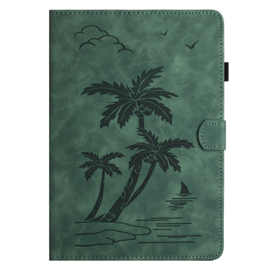 For iPad Pro 11 2025 / 2024 Coconut Tree Embossed Smart Leather Tablet Case(Green) by buy2fix