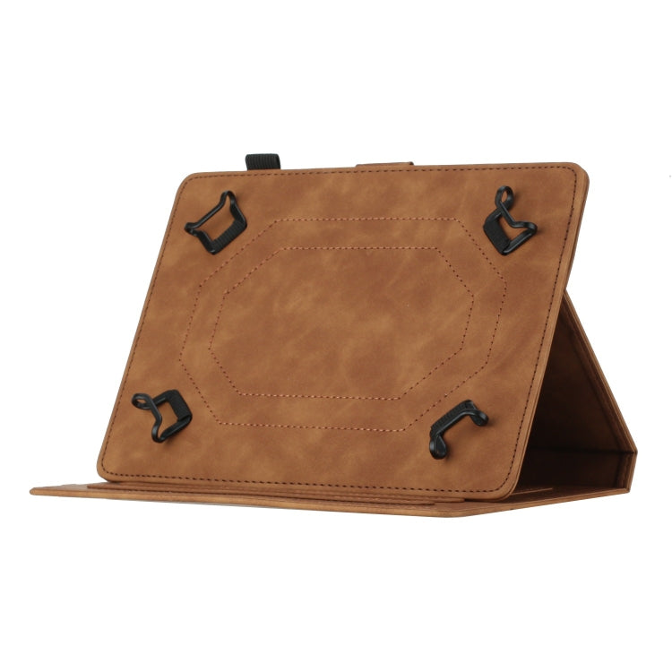 For 7 inch Universal Coconut Tree Embossed Leather Tablet Case(Brown) - 7 inch by buy2fix | Online Shopping UK | buy2fix