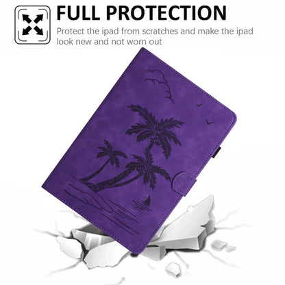 For 7 inch Universal Coconut Tree Embossed Leather Tablet Case(Purple) - 7 inch by buy2fix | Online Shopping UK | buy2fix