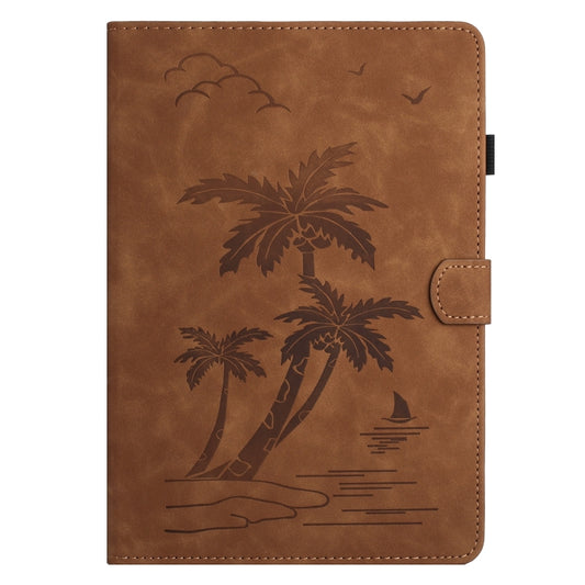 For 8 inch Universal Coconut Tree Embossed Leather Tablet Case(Brown) - 8 inch by buy2fix | Online Shopping UK | buy2fix