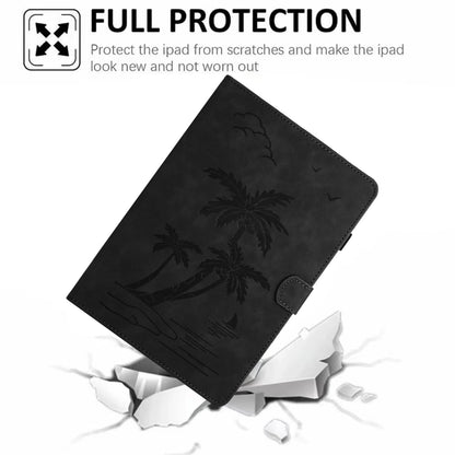 For 10 inch Universal Coconut Tree Embossed Leather Tablet Case(Black) - 10 - 11 inch by buy2fix | Online Shopping UK | buy2fix