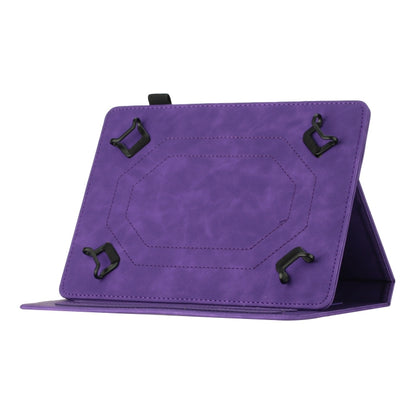 For 10 inch Universal Coconut Tree Embossed Leather Tablet Case(Purple) - 10 - 11 inch by buy2fix | Online Shopping UK | buy2fix