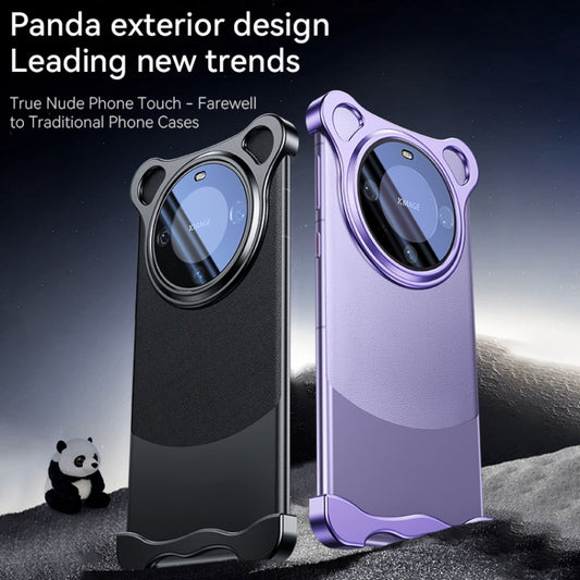 For Huawei Mate 60 Frameless Metal Corner Pad Phone Case with Lens Film(Purple) by buy2fix
