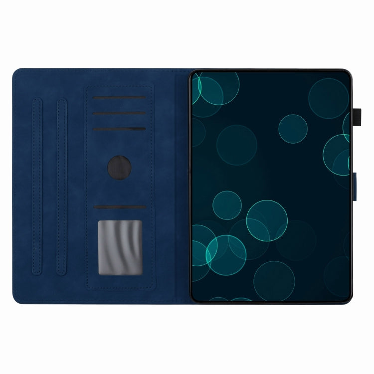 For Samsung Galaxy Tab S9 FE X510/X516B Coconut Tree Embossed Smart Leather Tablet Case(Blue) - Galaxy Tab S9 FE by buy2fix | Online Shopping UK | buy2fix