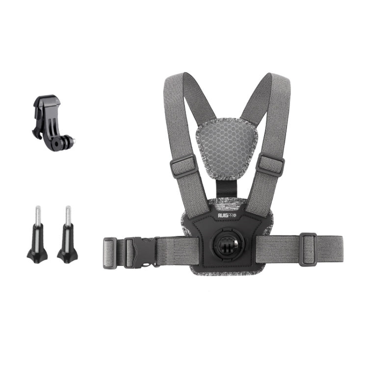 3 in 1 Adjustable Body Mount Belt Chest Strap with Mount & Screw(Grey) - Chest Belt by RUIGPRO | Online Shopping UK | buy2fix