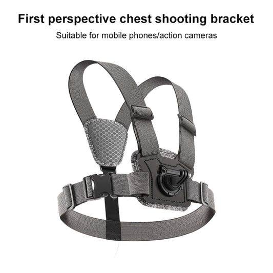 3 in 1 Adjustable Body Mount Belt Chest Strap with Mount & Screw(Grey) by RUIGPRO
