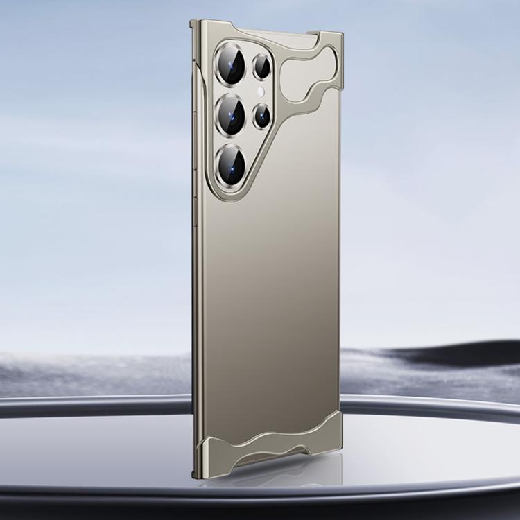 For Samsung Galaxy S25 Ultra 5G Frameless Metal Corner Pad Phone Case with Lens Film(Grey) - Galaxy S25 Ultra 5G Cases by buy2fix | Online Shopping UK | buy2fix