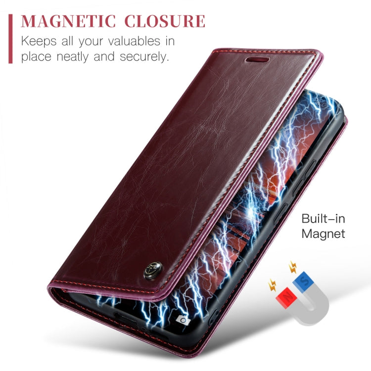 For Xiaomi Redmi Note 13 4G CaseMe 003 Crazy Horse Texture Flip Leather Phone Case(Mulberry Red) - Xiaomi Cases by CaseMe | Online Shopping UK | buy2fix